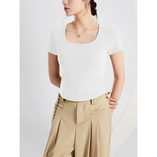 Square Neck Fitted T-Shirt Image 2