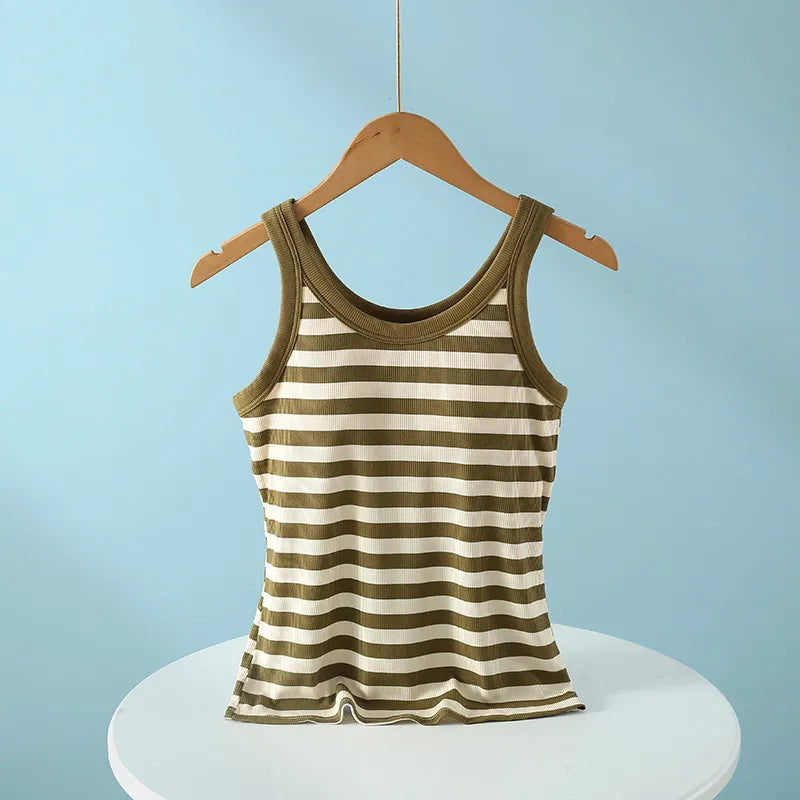 Striped Contrast Tank Dress Image 10