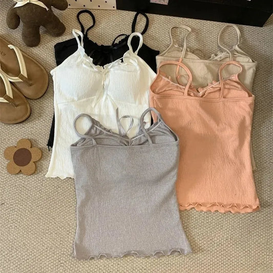 Ruffled Lace-Up Camisole Image 2