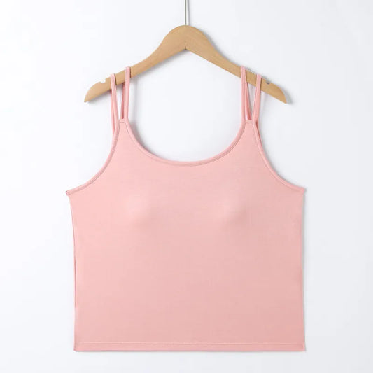 Double Strap Cami Top with Built-In Bra Image 2