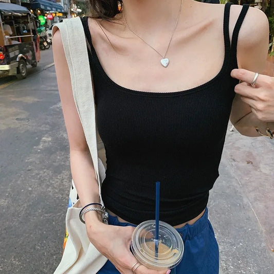 Ribbed Stretch Crop Tank Image 2