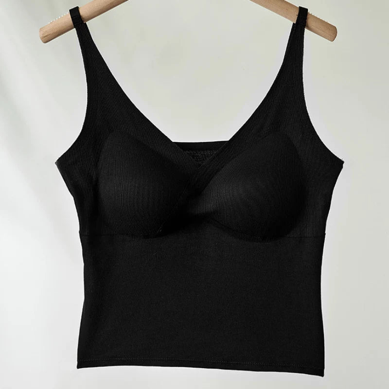 V-Neck Padded Crop Tank