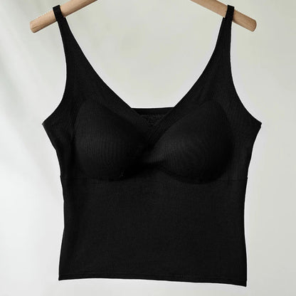 V-Neck Padded Crop Tank