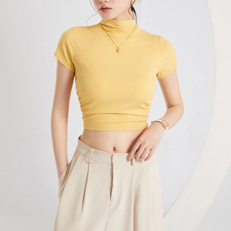 High Neck Fitted Crop Top