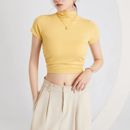 High Neck Fitted Crop Top