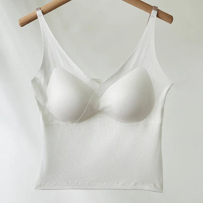 V-Neck Padded Crop Tank