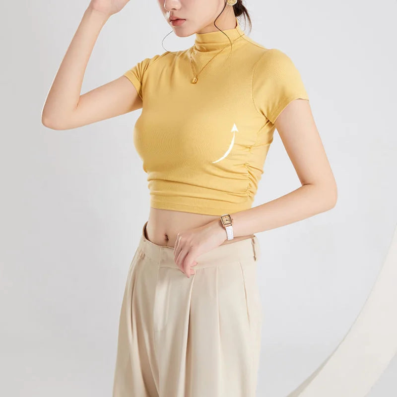 High Neck Fitted Crop Top