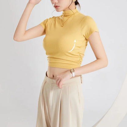 High Neck Fitted Crop Top