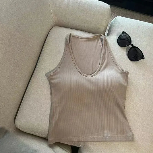 Scoop Neck Ribbed Tank Image 1