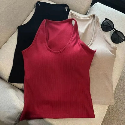 Scoop Neck Ribbed Tank Image 7