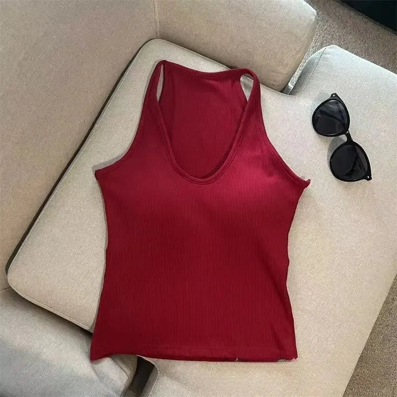 Scoop Neck Ribbed Tank Image 4