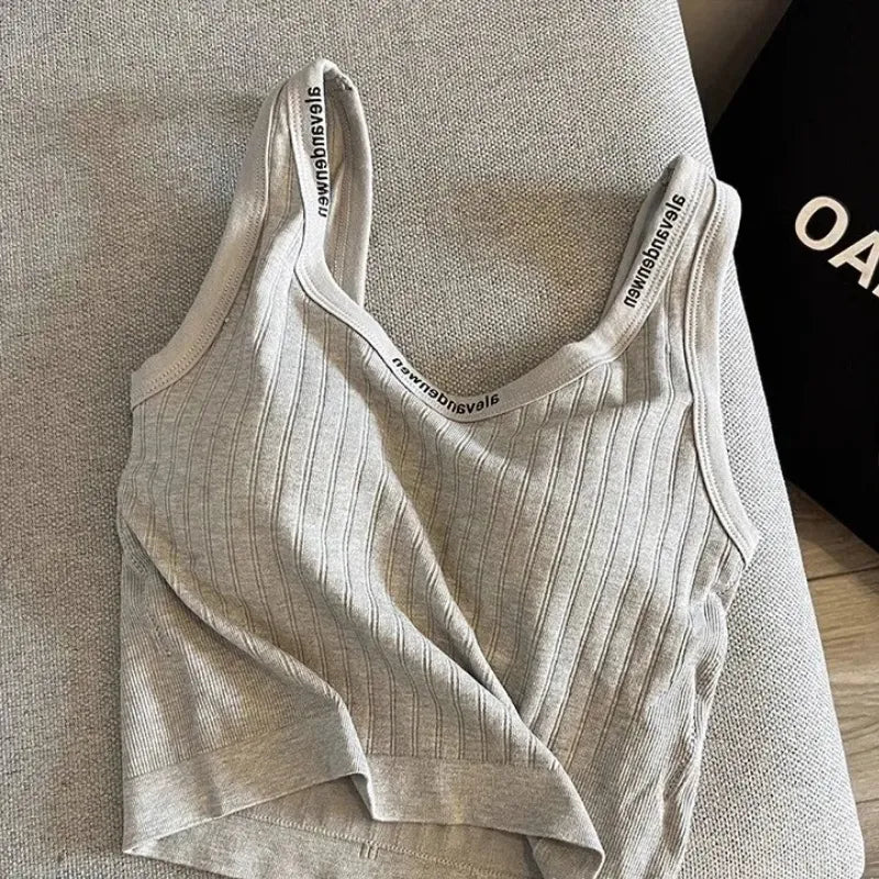 Ribbed Scoop Neck Crop Top Image 1