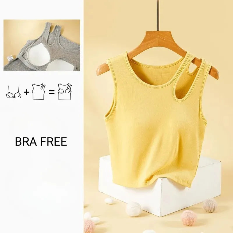 Cutout Shoulder Ribbed Tank Image 2