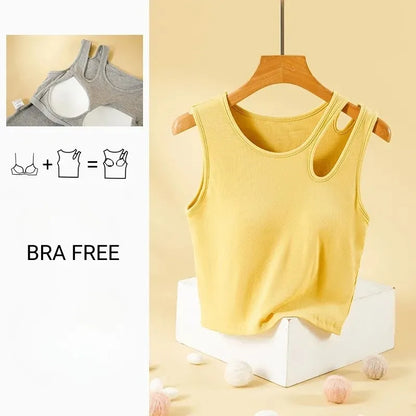 Cutout Shoulder Ribbed Tank Image 2