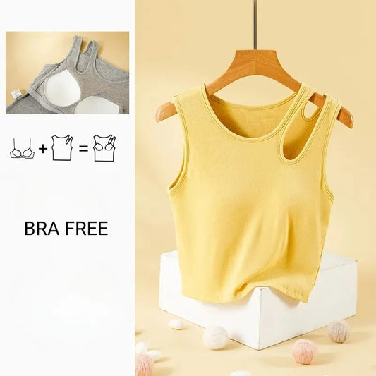 Cutout Shoulder Ribbed Tank Image 2