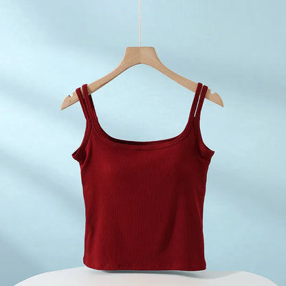 Double Strap Ribbed Crop Top Image 7