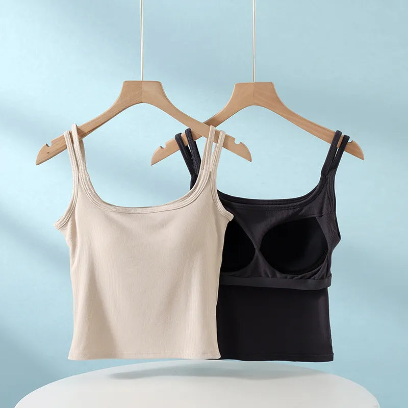 Double Strap Ribbed Crop Top Image 5