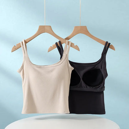 Double Strap Ribbed Crop Top Image 5
