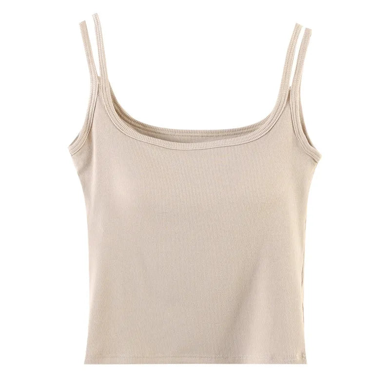 Double Strap Ribbed Crop Top Image 6