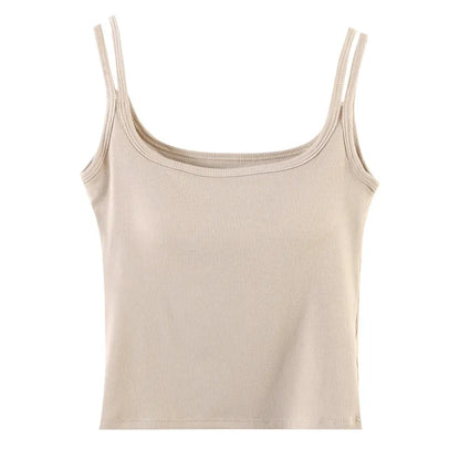 Double Strap Ribbed Crop Top Image 6