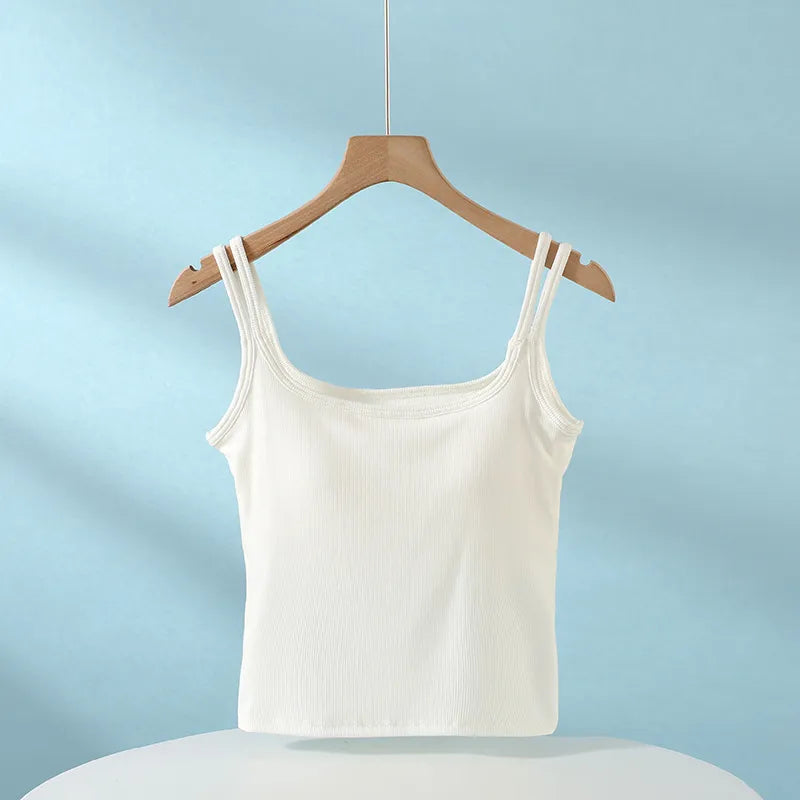 Double Strap Ribbed Crop Top Image 10