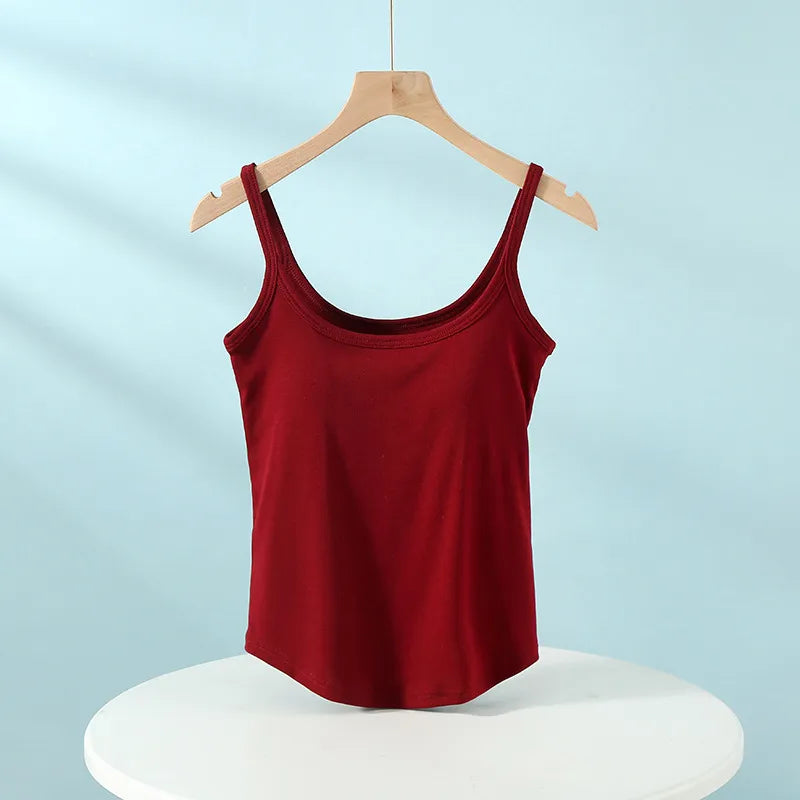 Scoop Neck Spaghetti Strap Tank Top Image 2