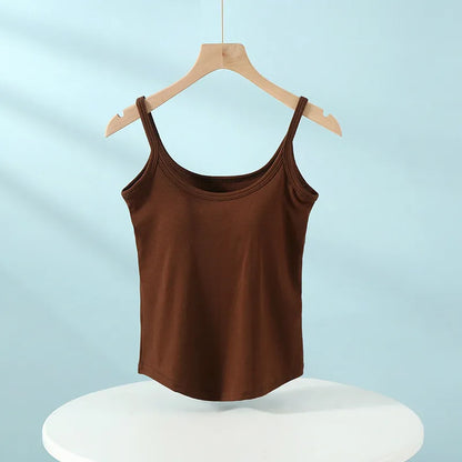 Scoop Neck Spaghetti Strap Tank Top Image 11