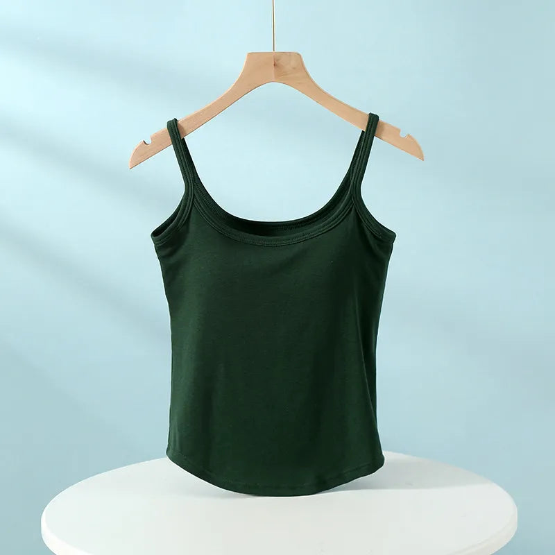 Scoop Neck Spaghetti Strap Tank Top Image 3