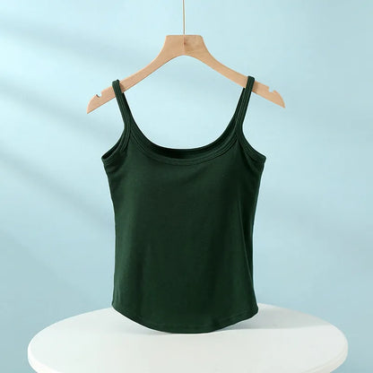 Scoop Neck Spaghetti Strap Tank Top Image 3