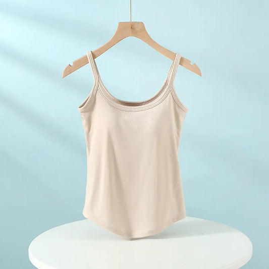Scoop Neck Spaghetti Strap Tank Top Image 1