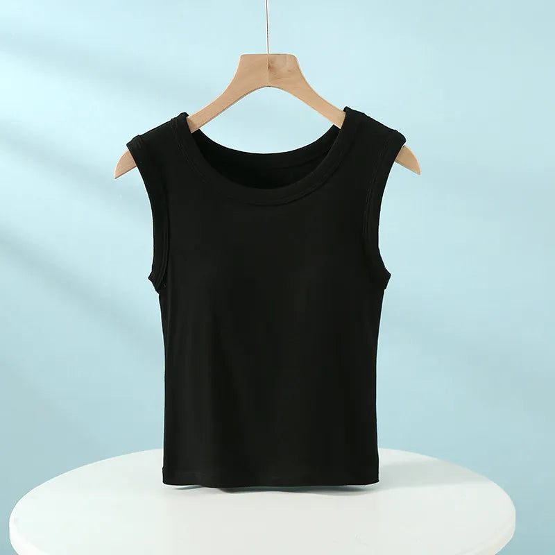 Sleeveless Crew Neck Tank Top Image 7