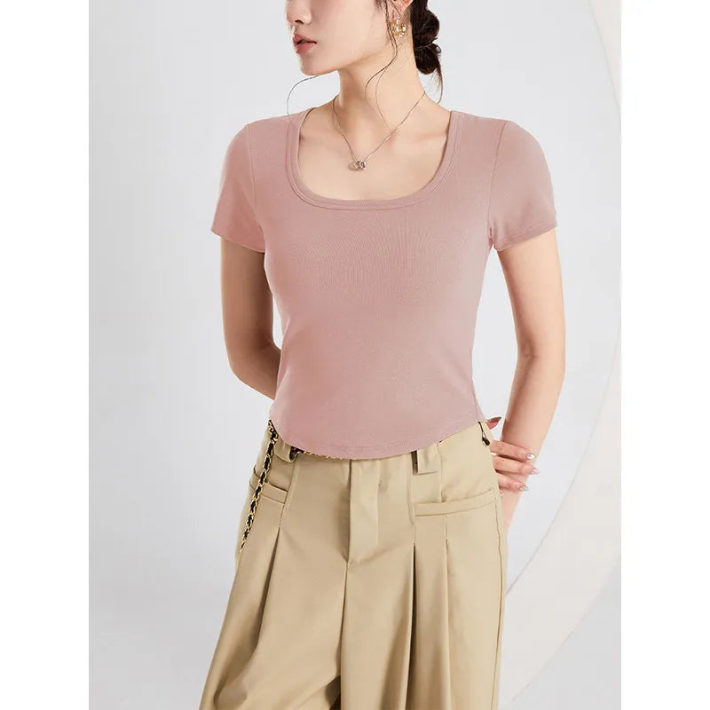 Square Neck Fitted T-Shirt Image 5