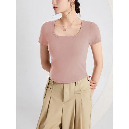 Square Neck Fitted T-Shirt Image 5