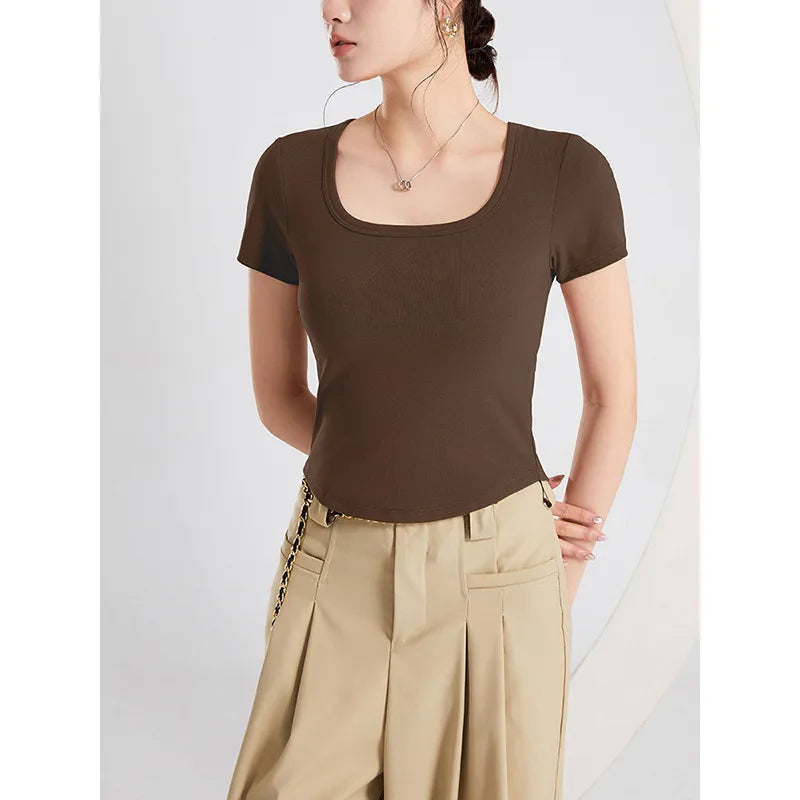 Square Neck Fitted T-Shirt Image 3