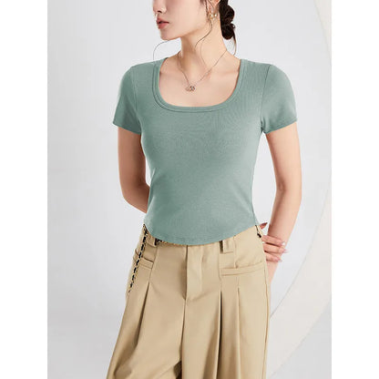 Square Neck Fitted T-Shirt Image 9