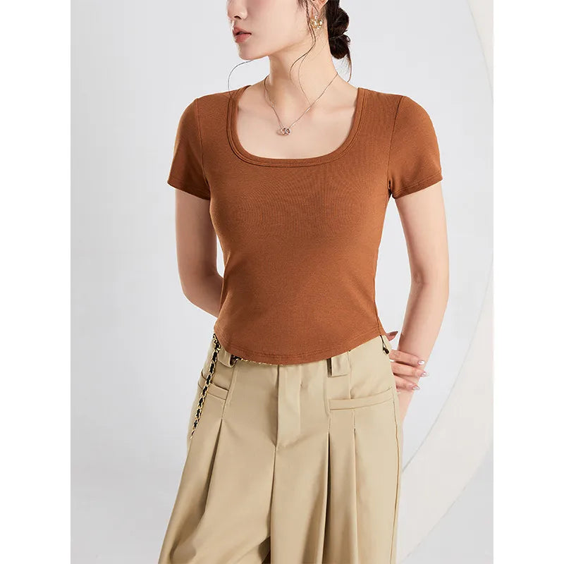 Square Neck Fitted T-Shirt Image 6