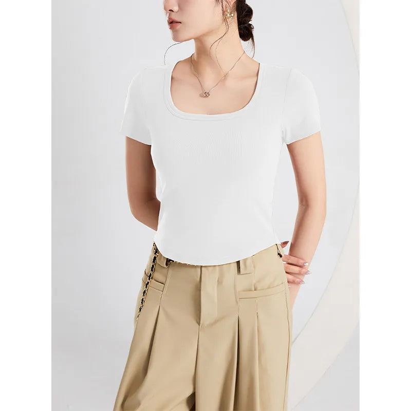 Square Neck Fitted T-Shirt Image 12