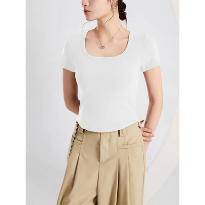 Square Neck Fitted T-Shirt Image 12