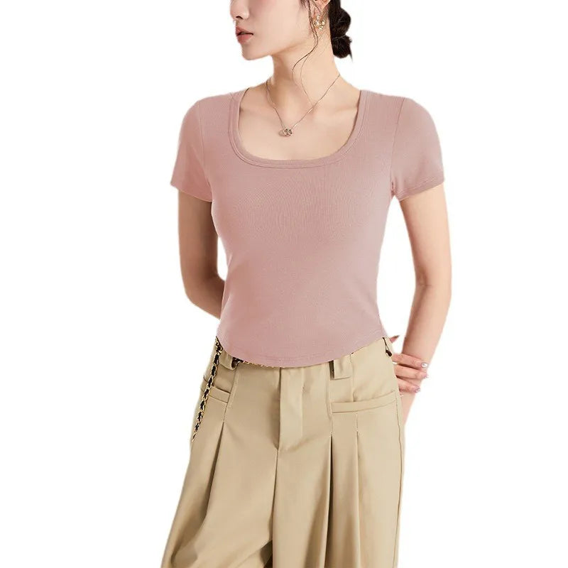 Square Neck Fitted T-Shirt Image 11