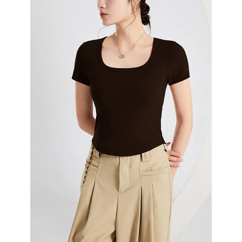 Square Neck Fitted T-Shirt Image 4