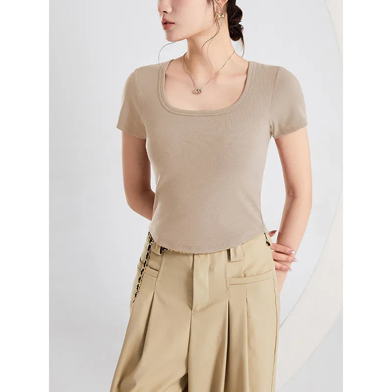 Square Neck Fitted T-Shirt Image 1