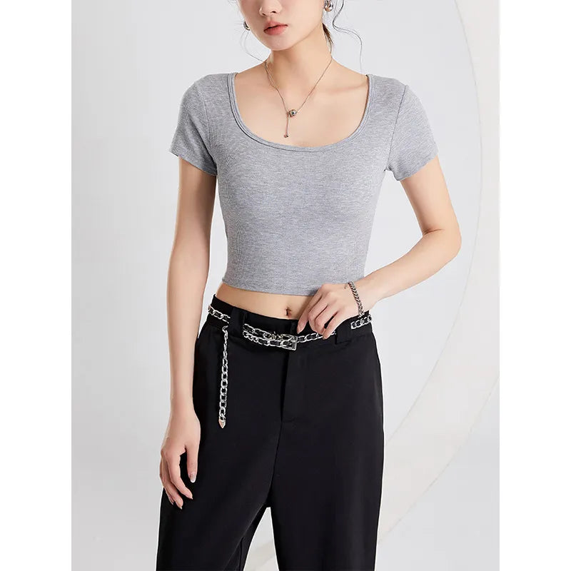 Scoop Neck Cropped T-Shirt Image 7