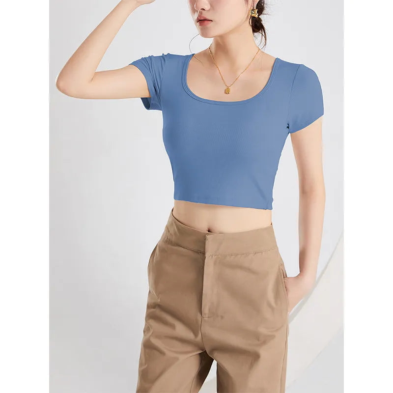 Scoop Neck Cropped T-Shirt Image 8