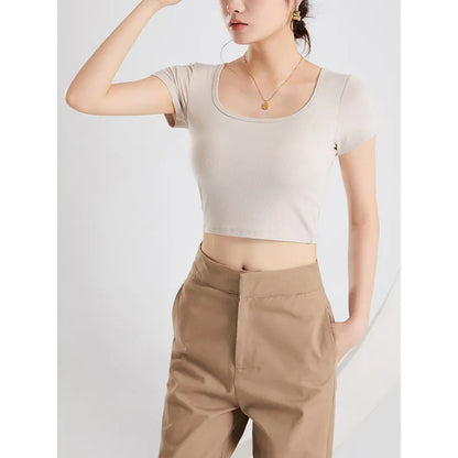 Scoop Neck Cropped T-Shirt Image 6