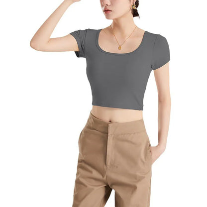 Scoop Neck Cropped T-Shirt Image 4