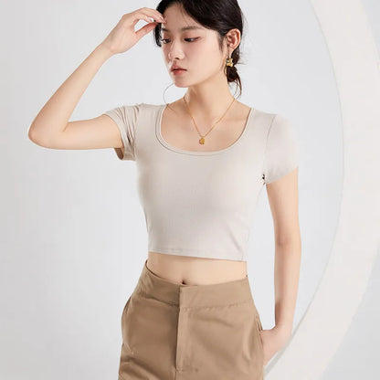 Scoop Neck Cropped T-Shirt Image 11