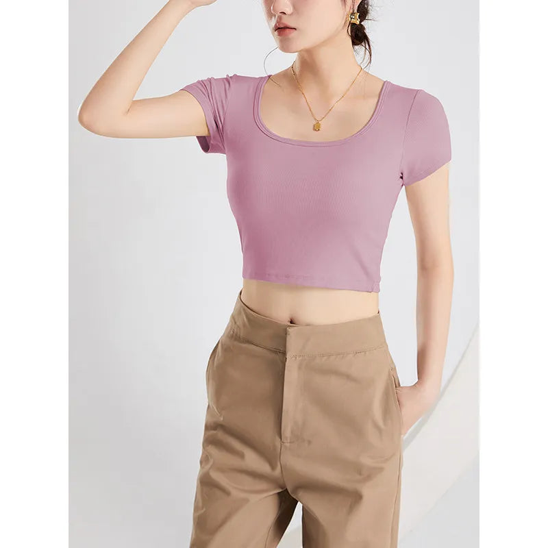 Scoop Neck Cropped T-Shirt Image 3