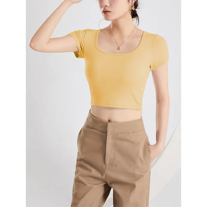 Scoop Neck Cropped T-Shirt Image 1