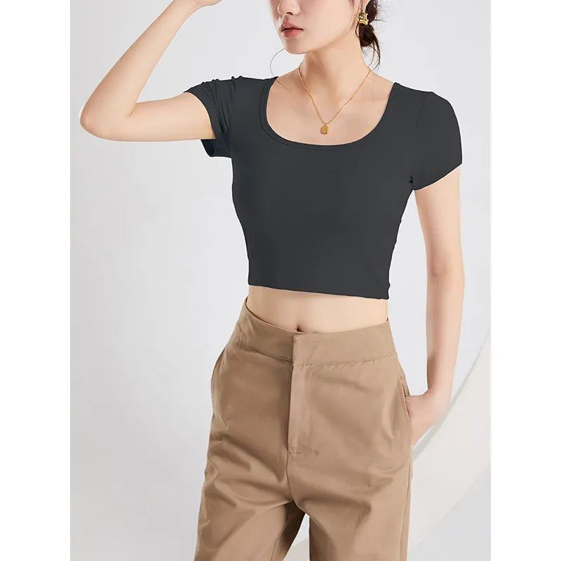 Scoop Neck Cropped T-Shirt Image 9