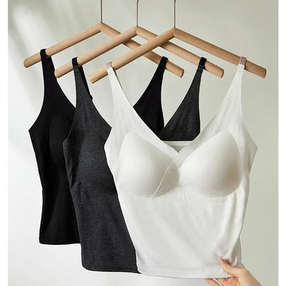 V-Neck Padded Crop Tank Image 5